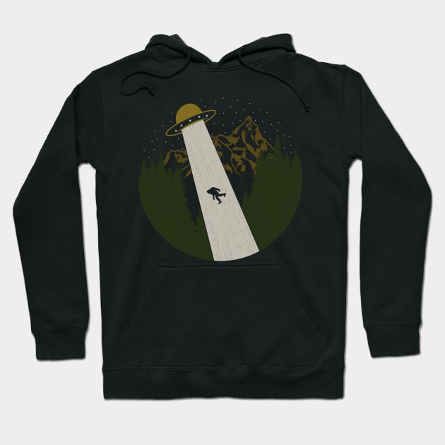 Bigfoot UFO Abduction Hoodie by Tesszero